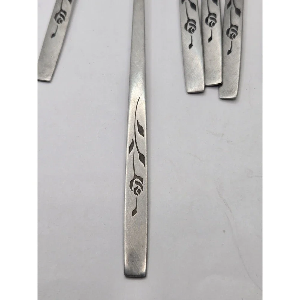 12 Oneida Craft Deluxe Stainless My Rose Iced Tea Spoons